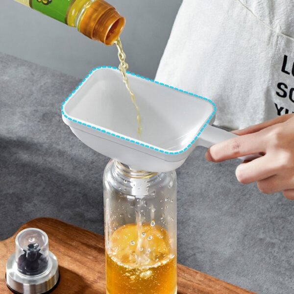 Funnel Liquid Filling Dispensing Filteroil Spices Jam Salad Canned Kitchen Funnel Rectangle Dispenser with Handle Kitchen Gadget - Image 2