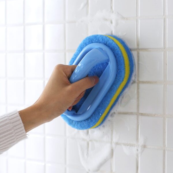 Kitchen Bathroom Toilet Cleaning magic sponge Glass Wall Cleaning Bath Brush Handle Sponge Ceramic Window Slot Clean Brush