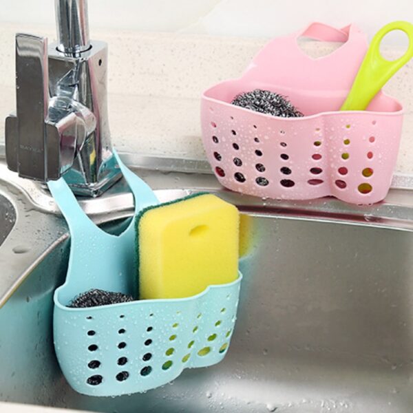 Sink Sponge Storage Hanging Basket Adjustable Snap Button Type Drain Rack Faucet Storage Drain Baskets Home Kitchen Tools - Image 3