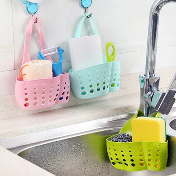 Sink Sponge Storage Hanging Basket Adjustable Snap Button Type Drain Rack Faucet Storage Drain Baskets Home Kitchen Tools - Image 5